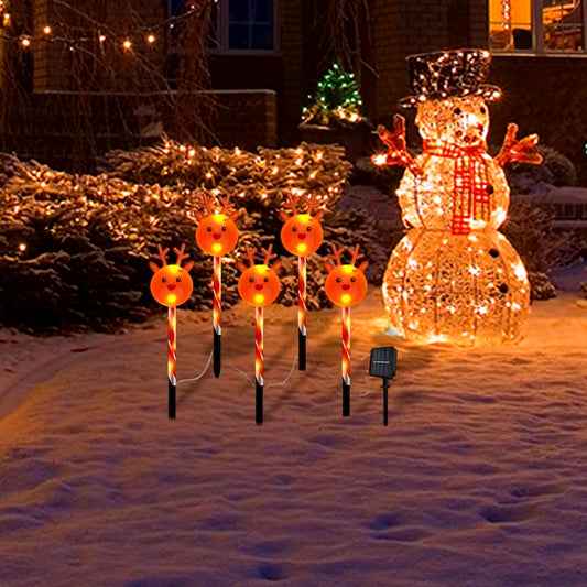 Solar-Powered LED Christmas pathway lights
