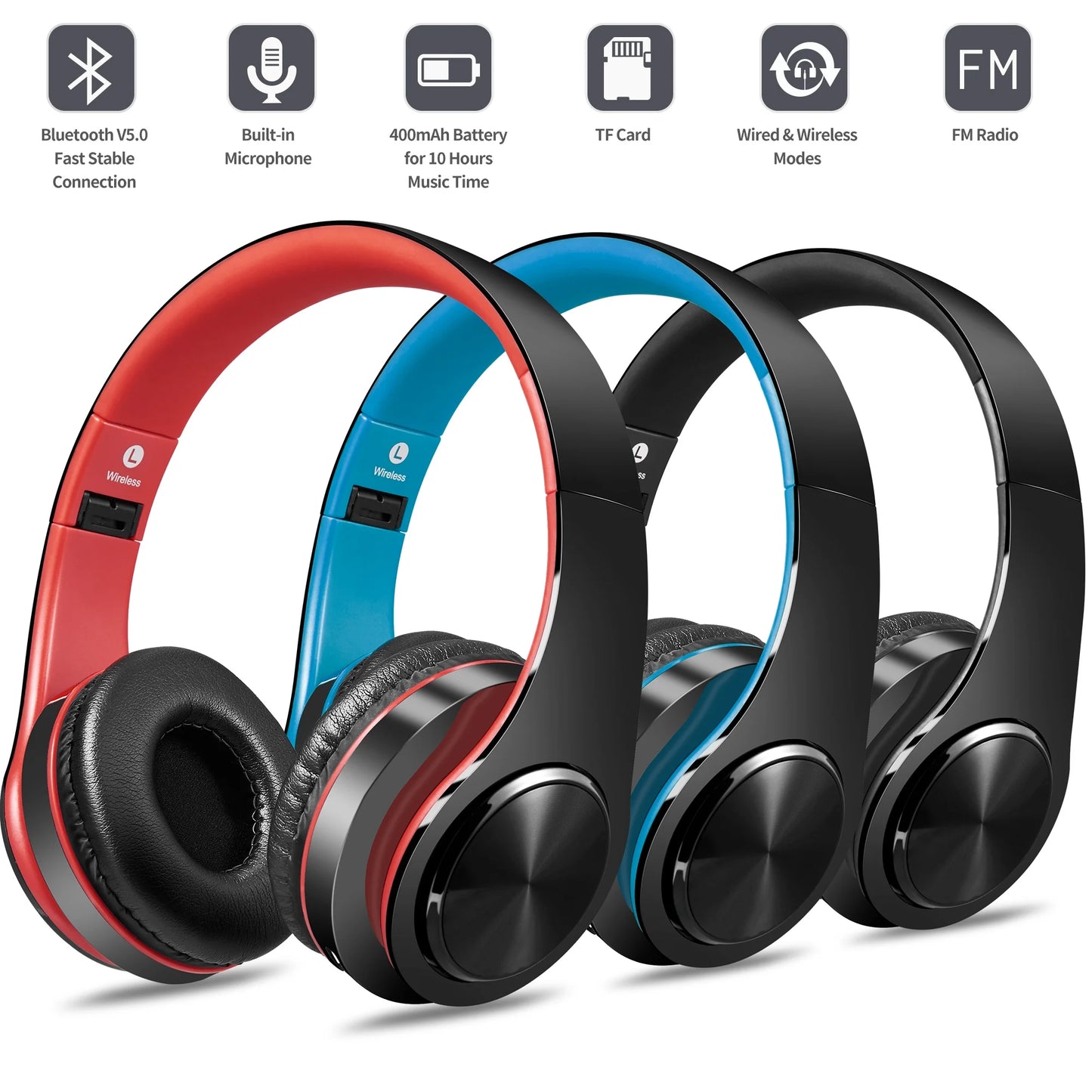 Bluetooth Headphones LUXMO Wireless Noise Cancelling Headphones