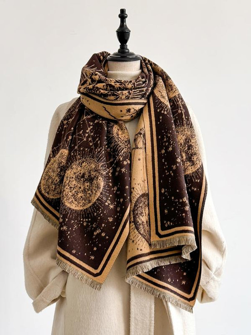 Starry Sky Pattern Fringe Scarf