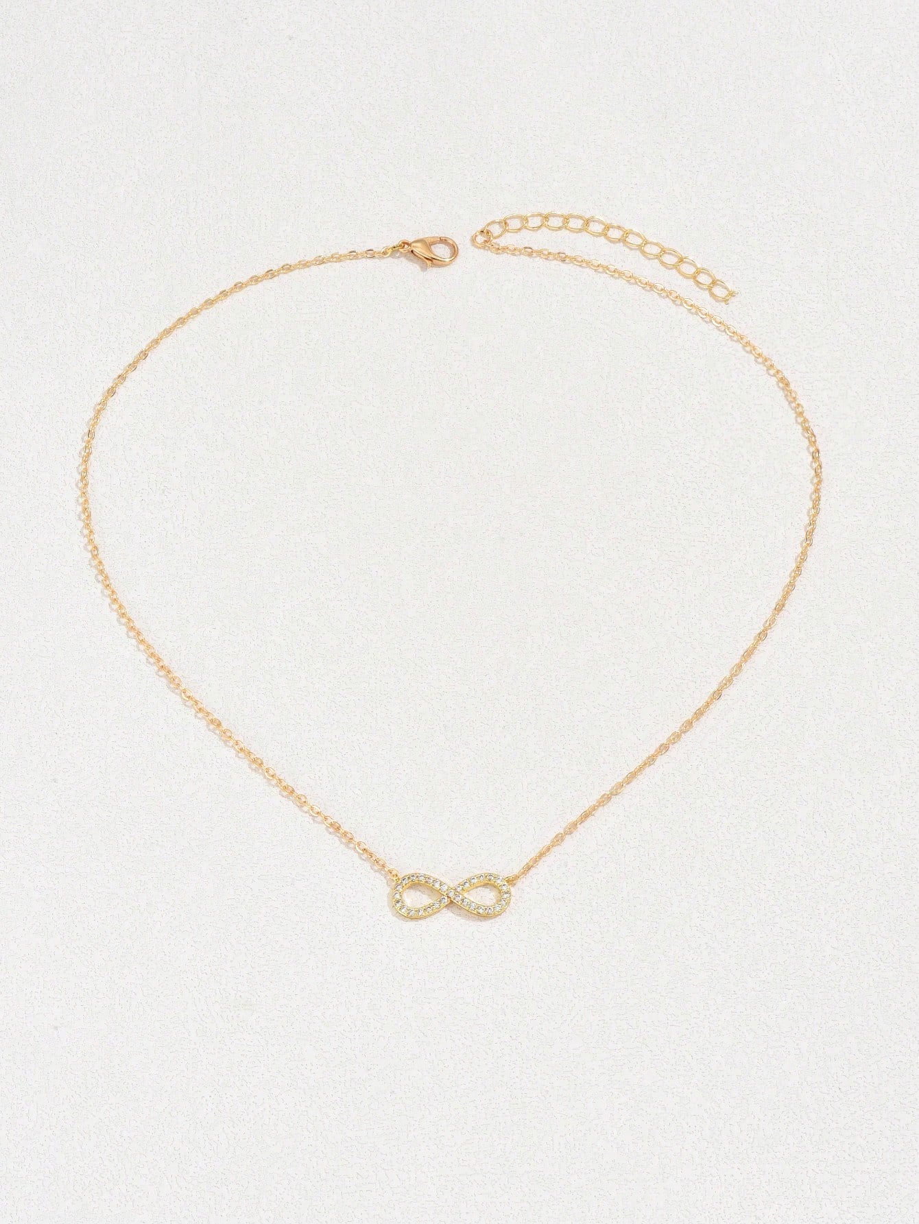  Cubic Zirconia Infinity Symbol Charm Necklace