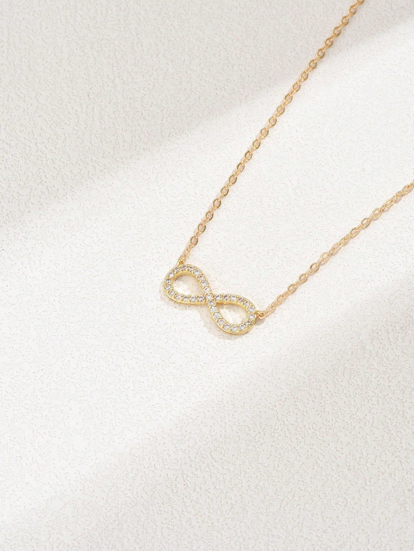  Cubic Zirconia Infinity Symbol Charm Necklace