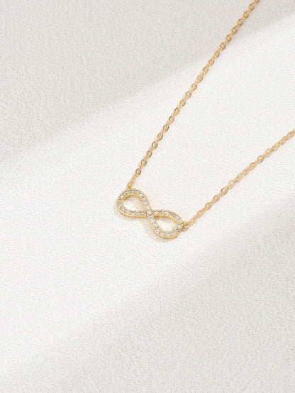  Cubic Zirconia Infinity Symbol Charm Necklace
