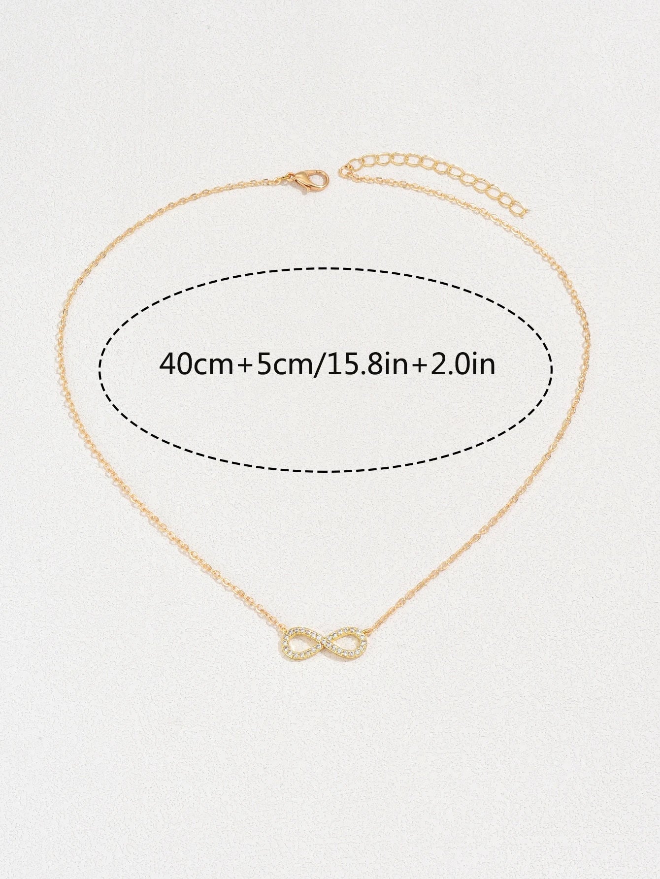  Cubic Zirconia Infinity Symbol Charm Necklace