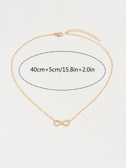  Cubic Zirconia Infinity Symbol Charm Necklace
