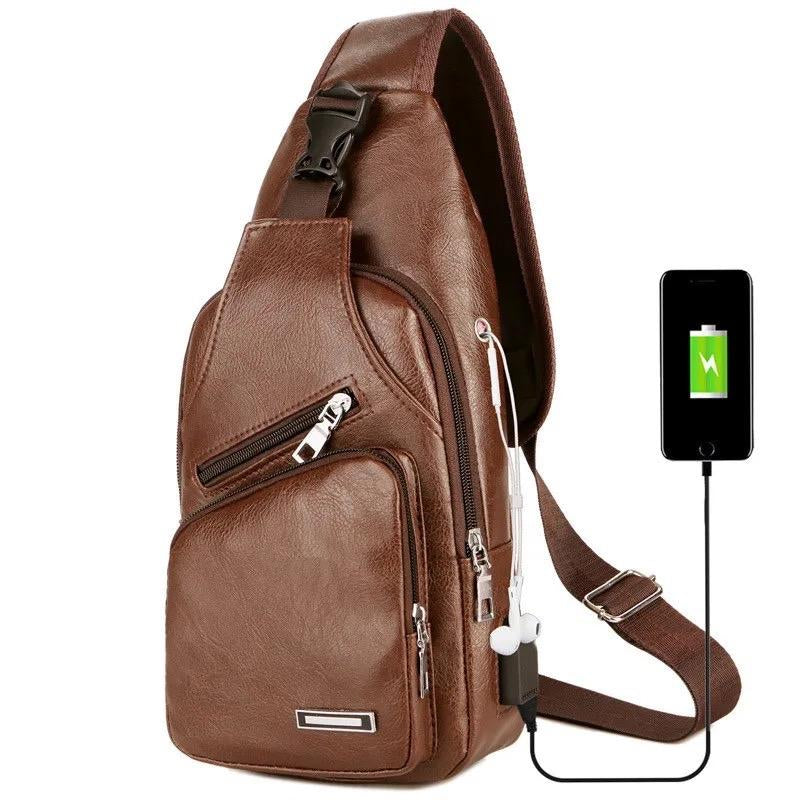 Chest Bag with Headset Hole for Men