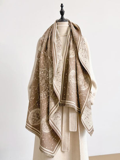 Starry Sky Pattern Fringe Scarf