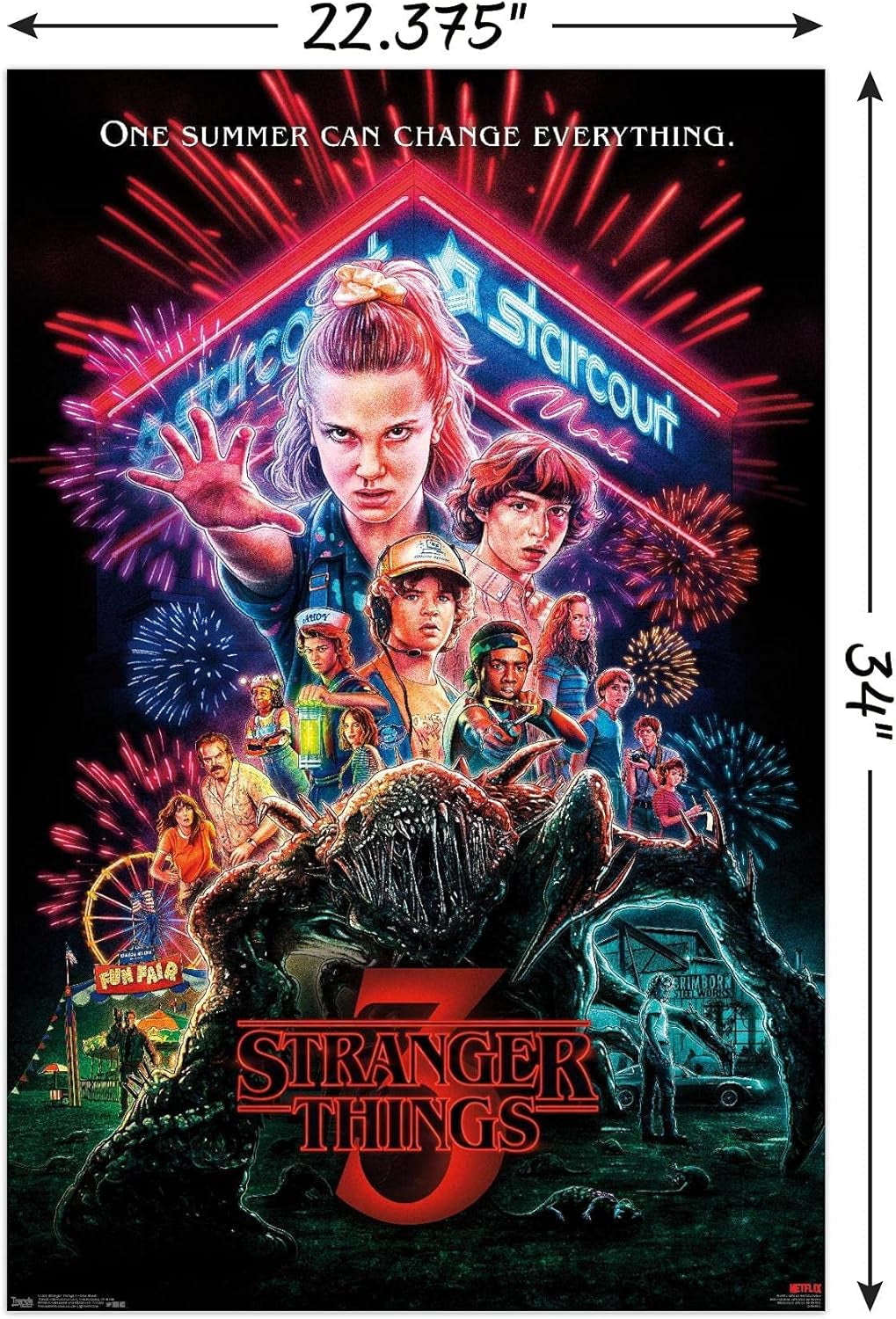 Netflix Stranger Things: Season 3 - One Sheet Wall Poster, 22.375" X 34", Unframed Version