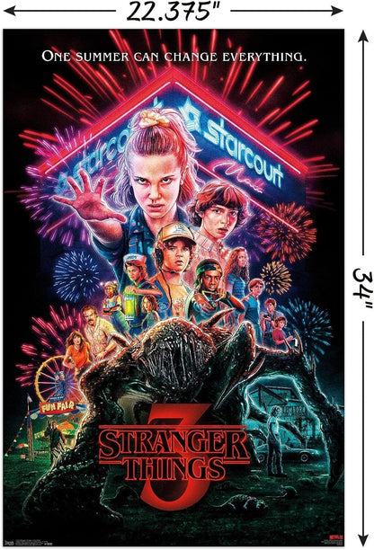 Netflix Stranger Things: Season 3 - One Sheet Wall Poster, 22.375" X 34", Unframed Version