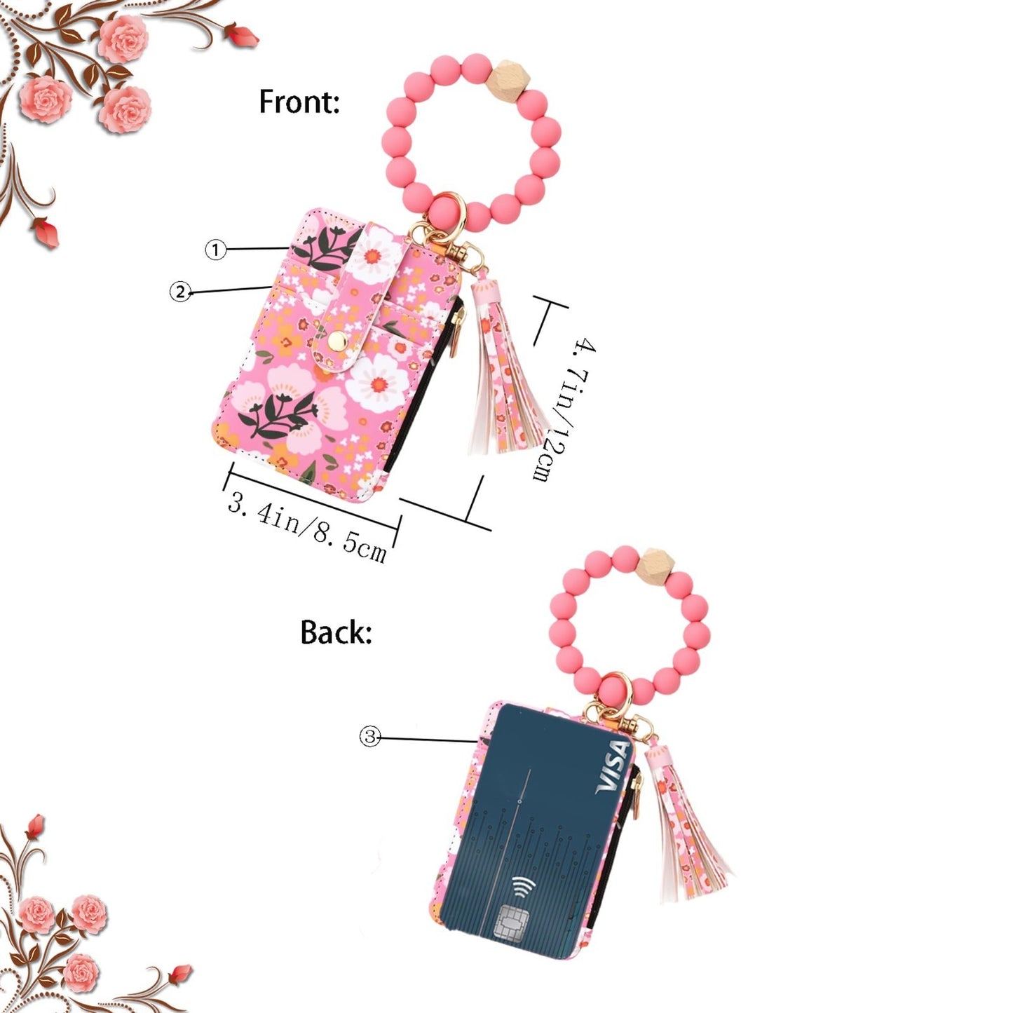 Women’S Tassel Wristlet Keychain - Wallet & Card Case in One, Christmas Gift