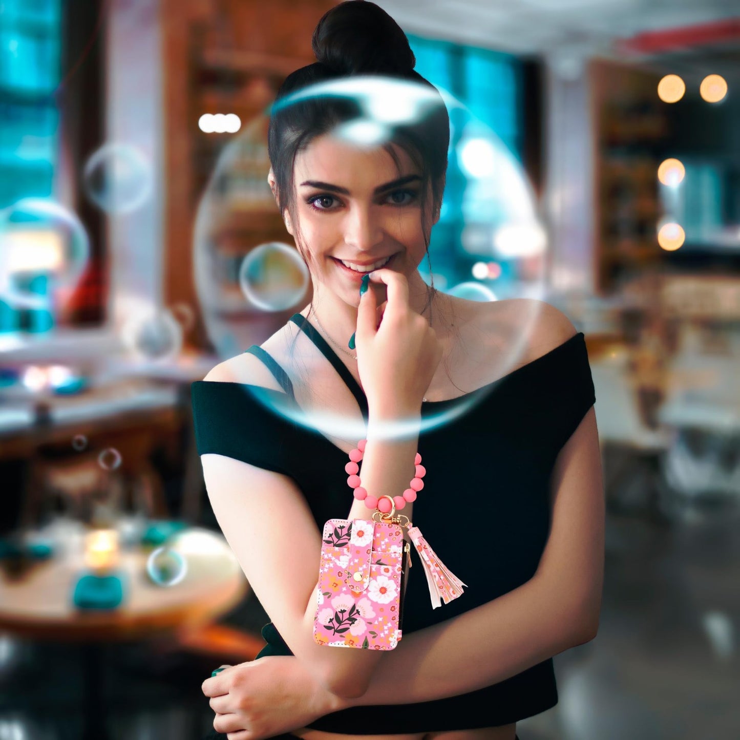 Women’S Tassel Wristlet Keychain - Wallet & Card Case in One, Christmas Gift