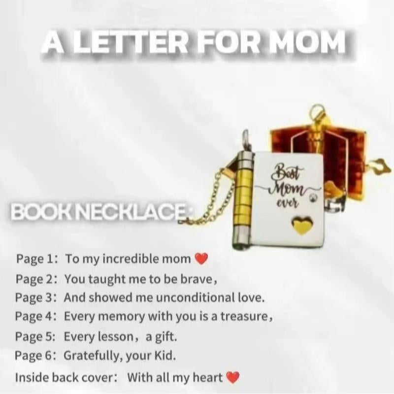 Book Necklace for Best Mom 