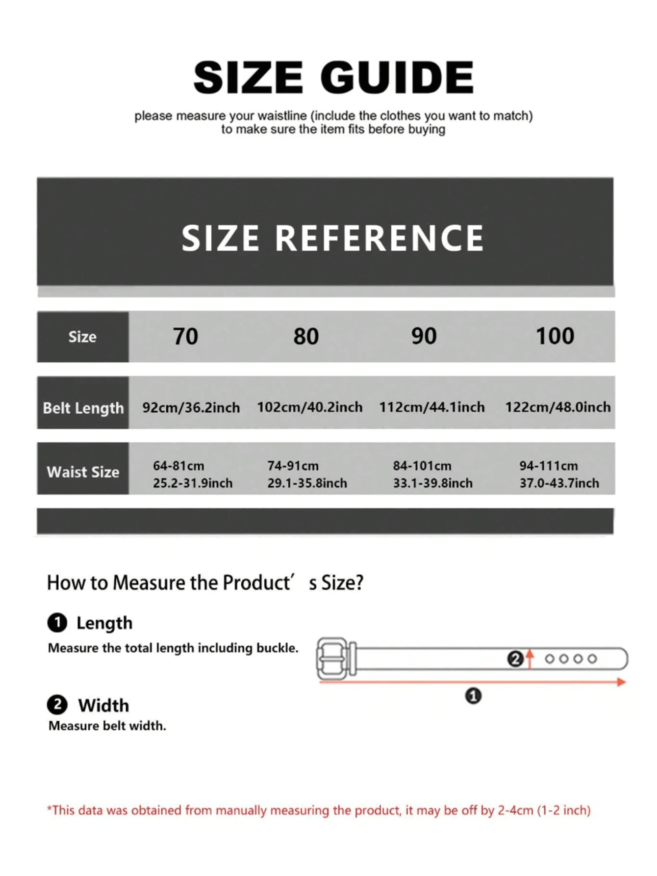 3Pcs/Set Golden Square Buckle Belt