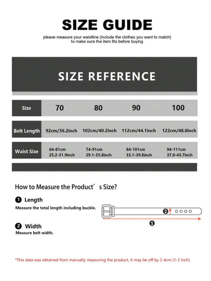 3Pcs/Set Golden Square Buckle Belt