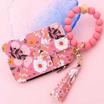 Women’S Tassel Wristlet Keychain - Wallet & Card Case in One, Christmas Gift