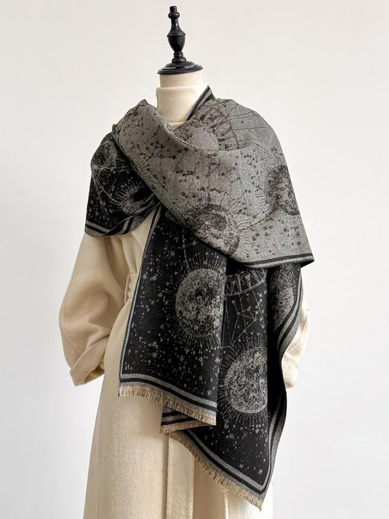 Starry Sky Pattern Fringe Scarf