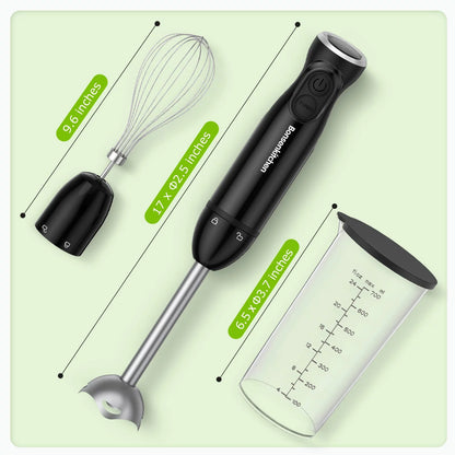 3 in 1 Immersion Blender with Egg Whisk & 700Ml Measuring Cup