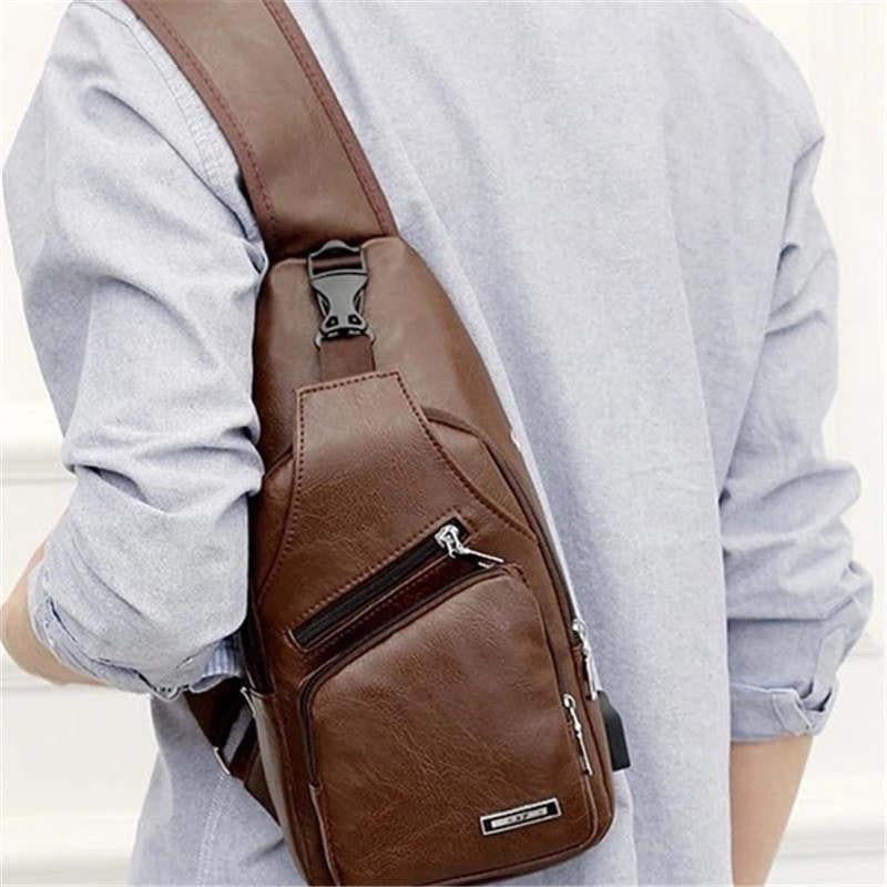 Chest Bag with Headset Hole for Men