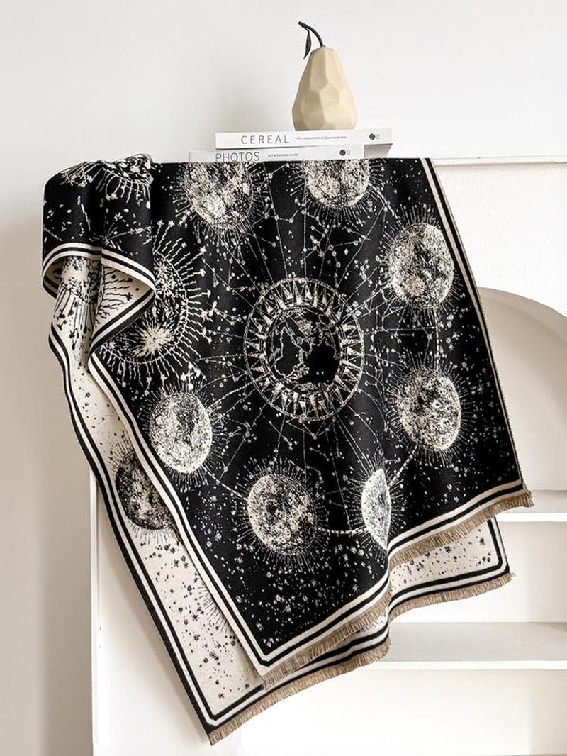 Starry Sky Pattern Fringe Scarf