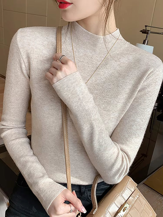 Turtleneck Sweater Women Fashion 