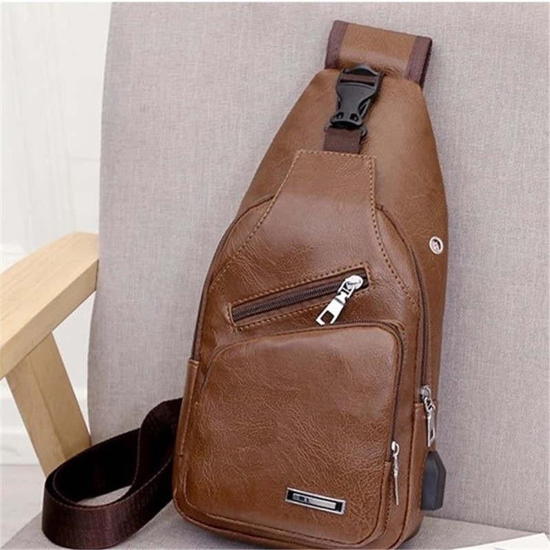 Chest Bag with Headset Hole for Men