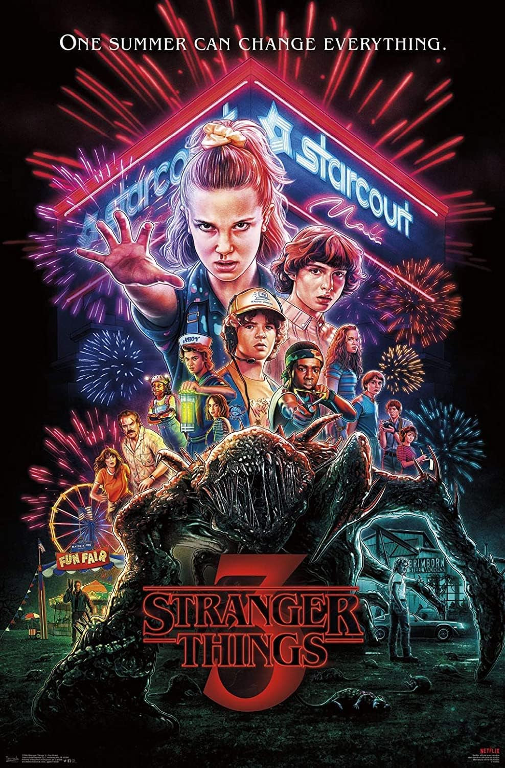 Netflix Stranger Things: Season 3 - One Sheet Wall Poster, 22.375" X 34", Unframed Version