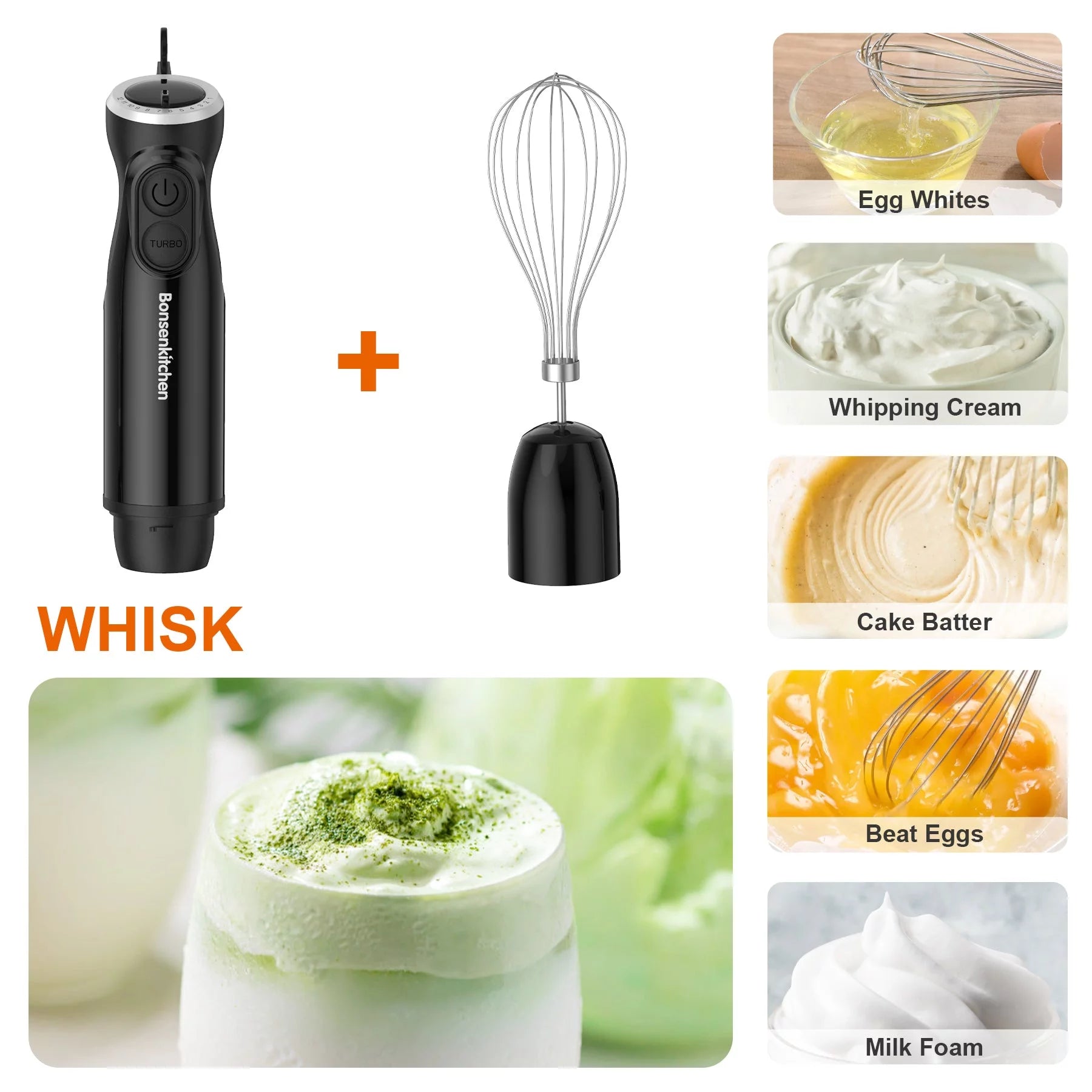 3 in 1 Immersion Blender with Egg Whisk & 700Ml Measuring Cup