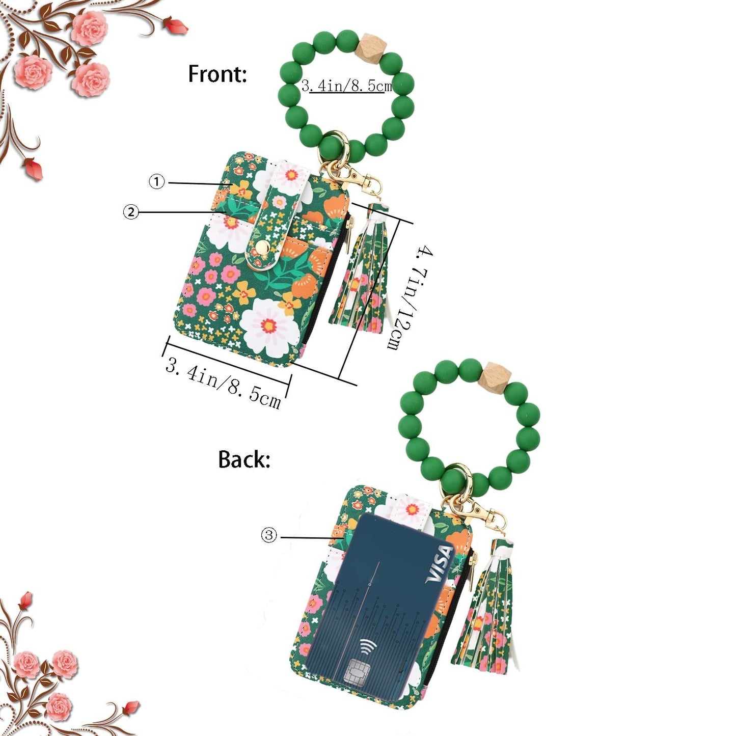 Women’S Tassel Wristlet Keychain - Wallet & Card Case in One, Christmas Gift