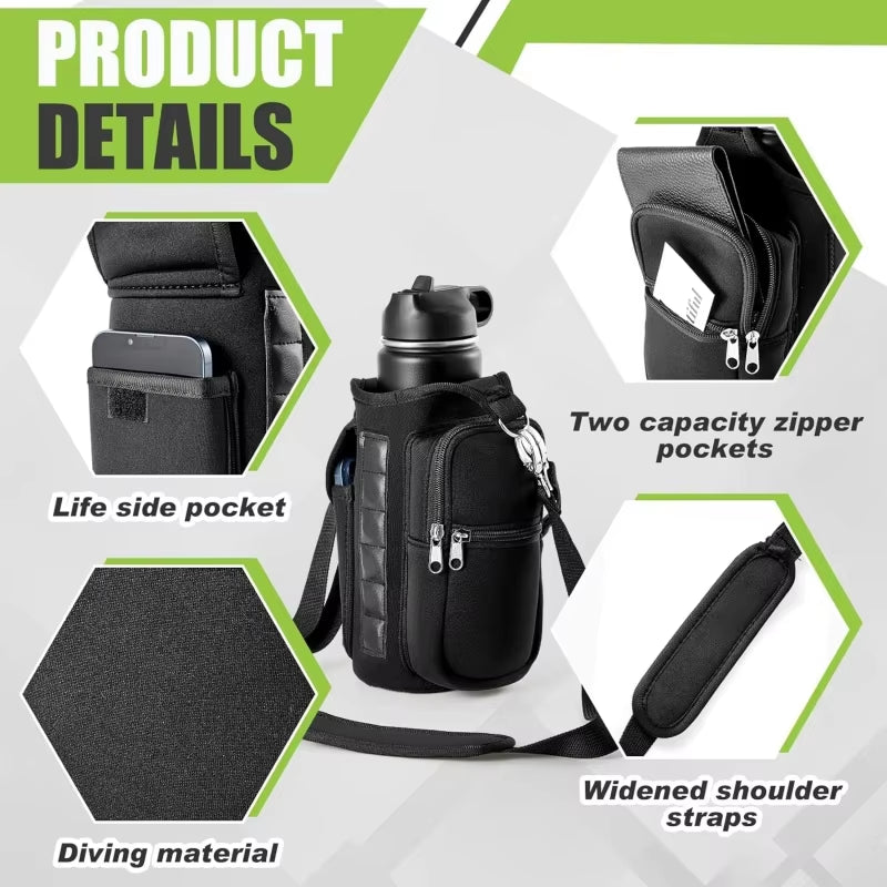 Magnetic Water Bottle Holder Gym Water Bottle Carrier Bag 